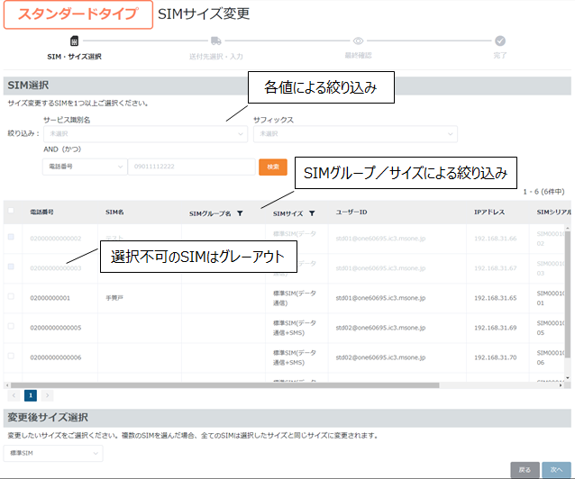 カード型SIMのサイズを変更する｟スタンダードタイプのみ